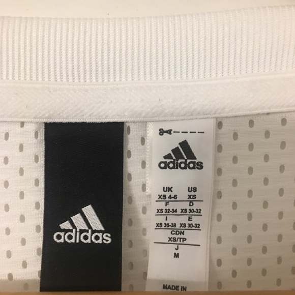 Adidas white Long Sleeve Mesh shirt with black stripes - Picture 3 of 3